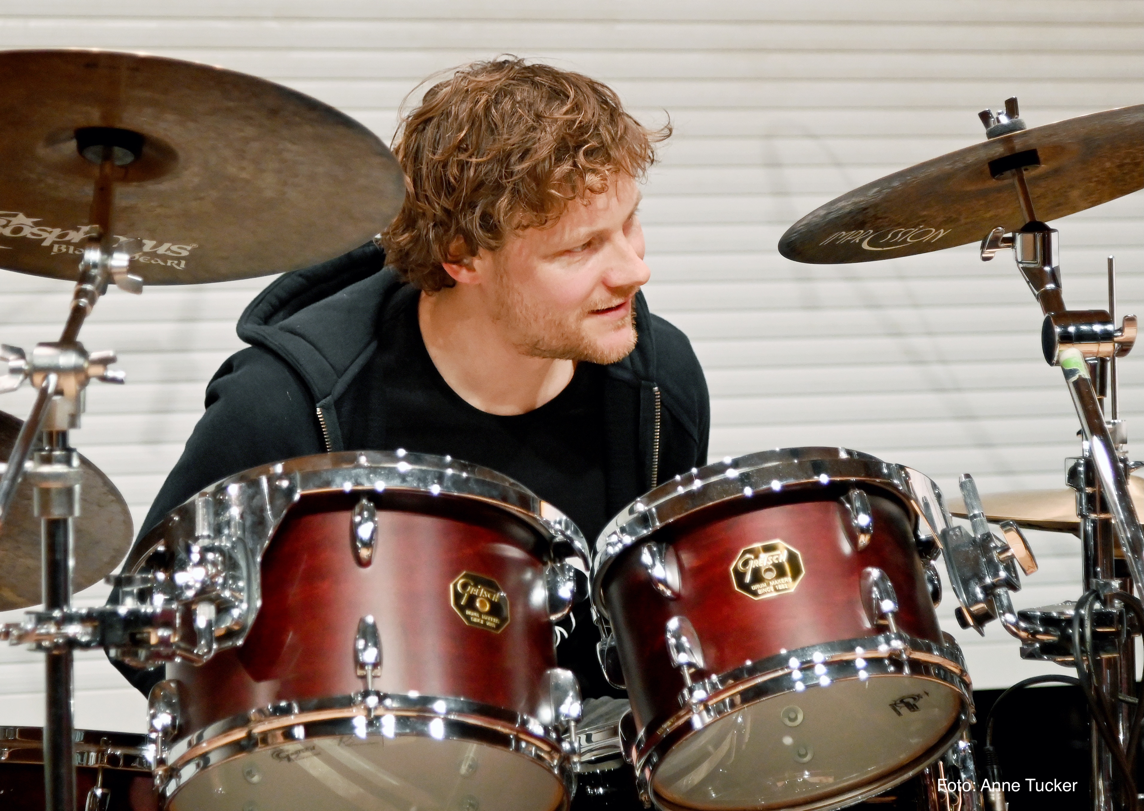  Christoph Sapp, nicht nur für den guten Ton zuständig, sondern auch für die morgendliche Rhytmusschulung, für Vorträge im Bereich der Wahrnehmungsschulung und als Schlagzeuger aktiv 